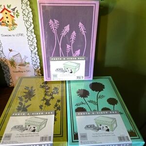 Floral Photo and/or Video Storage Boxes - Set of 3 NIP